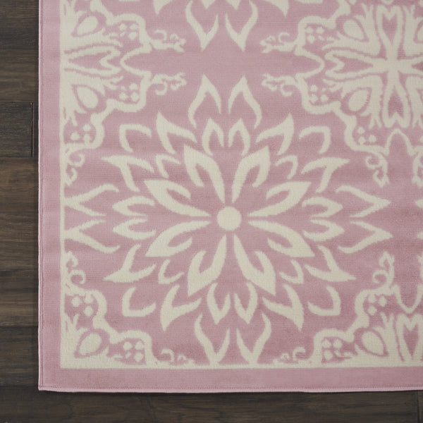 Homeroots 8' X 10' Pink Floral Power Loom Area Rug  Polypropylene 522221