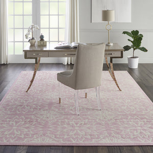 Homeroots 8' X 10' Pink Floral Power Loom Area Rug  Polypropylene 522221