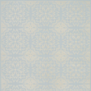 Homeroots 8' X 10' Light Blue Floral Power Loom Area Rug  Polypropylene 522222