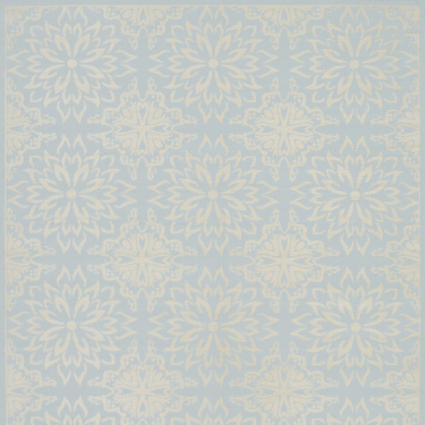 Homeroots 8' X 10' Light Blue Floral Power Loom Area Rug  Polypropylene 522222