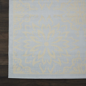 HomeRoots 6' Light Blue Floral Area Rug – Timeless Elegance for Living Rooms, Bedrooms, and Home Offices 8' X 10' Rectangle 522222