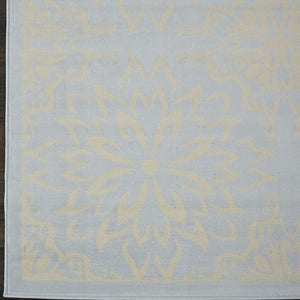 HomeRoots 6' Light Blue Floral Area Rug – Timeless Elegance for Living Rooms, Bedrooms, and Home Offices 8' X 10' Rectangle 522222
