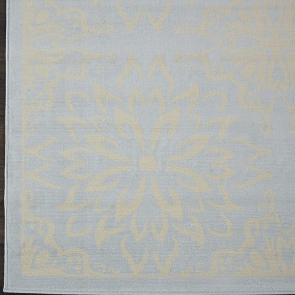HomeRoots 6' Light Blue Floral Area Rug – Timeless Elegance for Living Rooms, Bedrooms, and Home Offices 8' X 10' Rectangle 522222