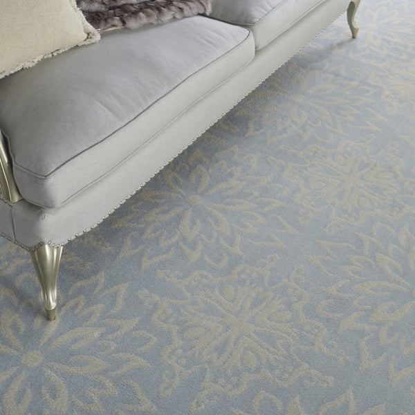 HomeRoots 6' Light Blue Floral Area Rug – Timeless Elegance for Living Rooms, Bedrooms, and Home Offices 8' X 10' Rectangle 522222