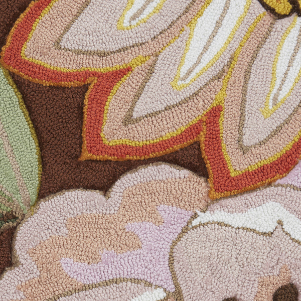 Homeroots 5' X 8' Brown Floral Hand Hooked Handmade Area Rug  Polypropylene 522238