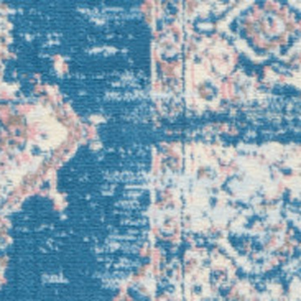 Homeroots 8' X 10' Blue Damask Power Loom Area Rug  Polypropylene 522245