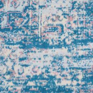 HomeRoots 6' Blue Damask Power Loom Area Rug – Timeless Elegance for Living Spaces with Easy Care Durability 8' X 10' Rectangle 522245