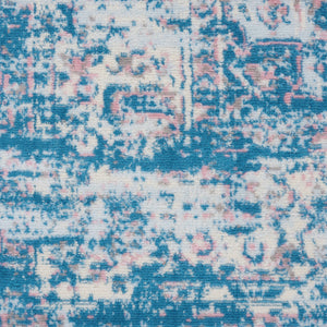 Homeroots 8' X 10' Blue Damask Power Loom Area Rug  Polypropylene 522245