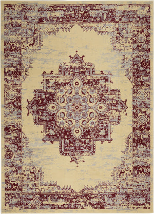 Homeroots 6' X 9' Cream Damask Power Loom Area Rug  Polypropylene 522248