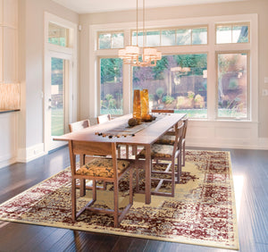 Homeroots 6' X 9' Cream Damask Power Loom Area Rug  Polypropylene 522248