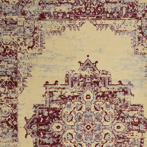 Homeroots 5' X 7' Cream Damask Power Loom Area Rug  Polypropylene 522250