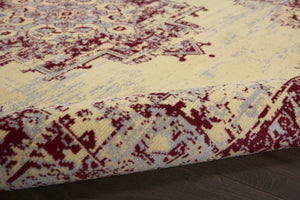 Homeroots 5' X 7' Cream Damask Power Loom Area Rug  Polypropylene 522250