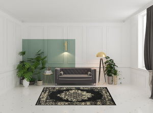 Homeroots 6' X 9' Cream Damask Power Loom Area Rug  Polypropylene 522255