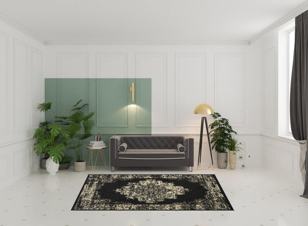 Homeroots 6' X 9' Cream Damask Power Loom Area Rug  Polypropylene 522255