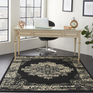 HomeRoots 7' Cream Damask Area Rug - Timeless Power Loomed Design for Elegant Living Spaces and Comfort 6' X 9' 522255