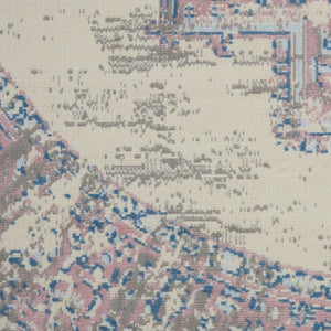 Homeroots 8' Pink Round Damask Power Loom Area Rug  Polypropylene 522262