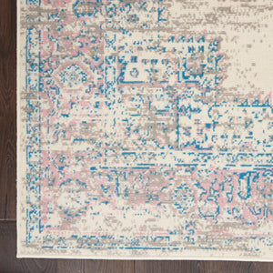 Homeroots 6' X 9' Pink And Ivory Medallion Power Loom Area Rug  Polypropylene 522263