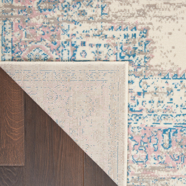 Homeroots 6' X 9' Pink And Ivory Medallion Power Loom Area Rug  Polypropylene 522263