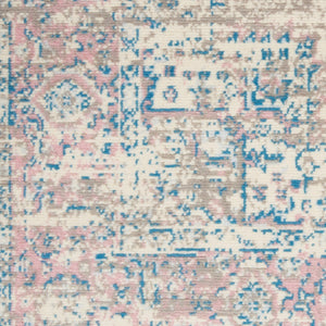 Homeroots 6' X 9' Pink And Ivory Medallion Power Loom Area Rug  Polypropylene 522263