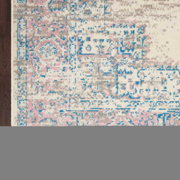 Homeroots 5' X 7' Pink Damask Power Loom Area Rug  Polypropylene 522265