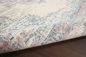 Homeroots 5' X 7' Pink Damask Power Loom Area Rug  Polypropylene 522265