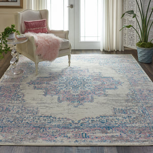 Homeroots 8' X 10' Pink Damask Power Loom Area Rug  Polypropylene 522266
