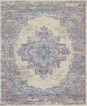 Homeroots 8' X 10' Pink Damask Power Loom Area Rug  Polypropylene 522266