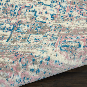 Homeroots 8' X 10' Pink Damask Power Loom Area Rug  Polypropylene 522266