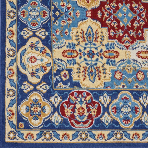 HomeRoots 7' Red Damask Area Rug - Elegant Power-Loomed Design for High-Traffic Spaces, Easy to Clean and Maintain 7' X 10' Rectangle 522267