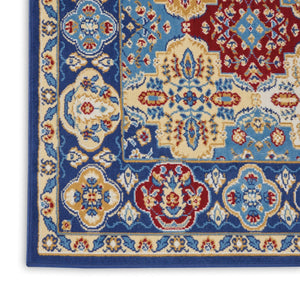 HomeRoots 7' Red Damask Area Rug - Elegant Power-Loomed Design for High-Traffic Spaces, Easy to Clean and Maintain 7' X 10' Rectangle 522267