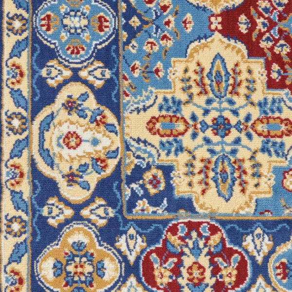 HomeRoots 7' Red Damask Area Rug - Elegant Power-Loomed Design for High-Traffic Spaces, Easy to Clean and Maintain 6' X 9' Rectangle 522269