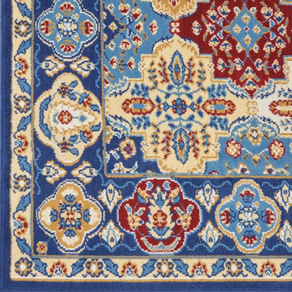 HomeRoots 7' Red Damask Area Rug - Elegant Power-Loomed Design for High-Traffic Spaces, Easy to Clean and Maintain 6' X 9' Rectangle 522269