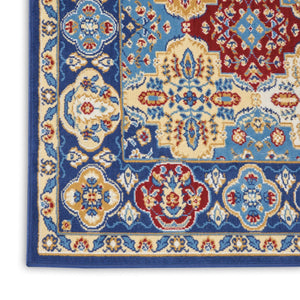 HomeRoots 7' Red Damask Area Rug - Elegant Power-Loomed Design for High-Traffic Spaces, Easy to Clean and Maintain 6' X 9' Rectangle 522269