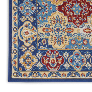 HomeRoots 7' Red Damask Area Rug - Elegant Power-Loomed Design for High-Traffic Spaces, Easy to Clean and Maintain 8' X 10' Rectangle 522273