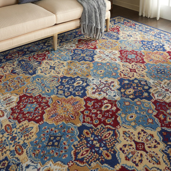 HomeRoots 7' Red Damask Area Rug - Elegant Power-Loomed Design for High-Traffic Spaces, Easy to Clean and Maintain 8' X 10' Rectangle 522273