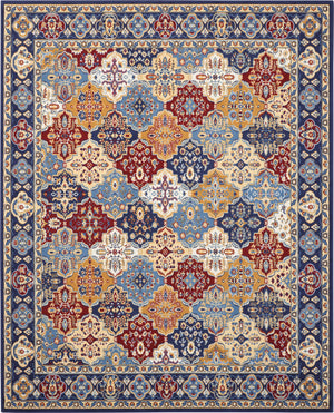 Homeroots 8' X 10' Red Damask Power Loom Area Rug  Polypropylene 522273