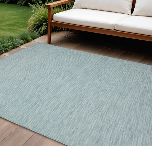 HomeRoots 9' X 12' Aqua Indoor Outdoor Area Rug - Stylish, Durable, and Weather-Resistant for Any Space! 522275