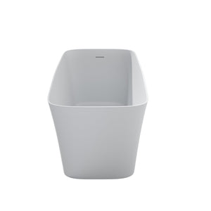 English Elm 47 Inch Stone Resin Freestanding Soaking Tub Matte Minimalist Spa Bath Design T3785P353972