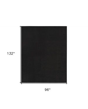 HomeRoots 8' X 11' Black Indoor Outdoor Area Rug - Durable, Easy-Care, Stylish for High-Traffic Spaces & More! 522278