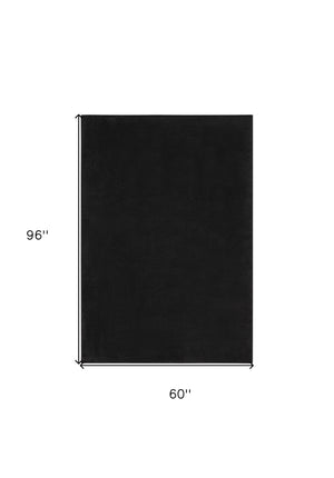 Homeroots 5' X 8' Black Power Loom Area Rug  Polypropylene 522280