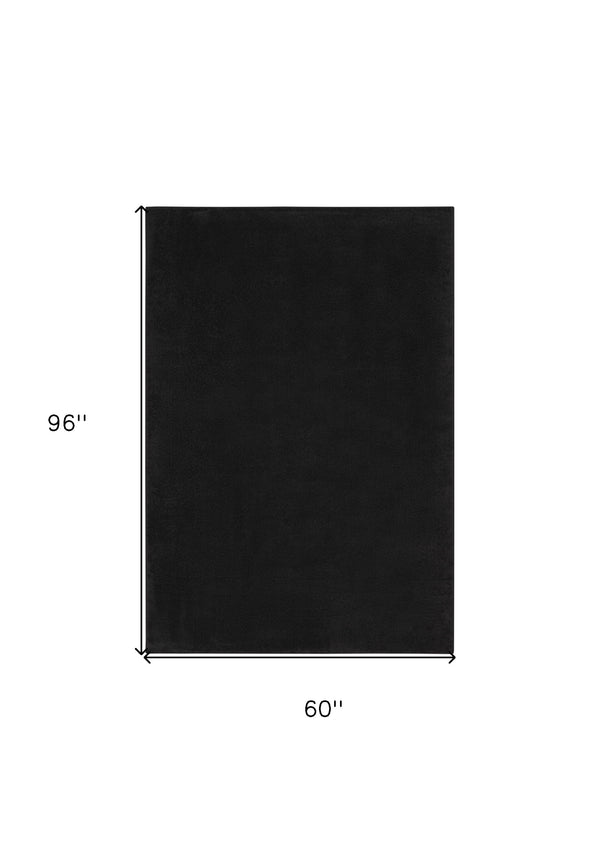 Homeroots 5' X 8' Black Power Loom Area Rug  Polypropylene 522280