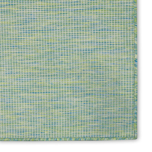 HomeRoots 10' Blue and Green Indoor Outdoor Area Rug - Durable, Vibrant, and Quick-Drying for Any Space! 522286