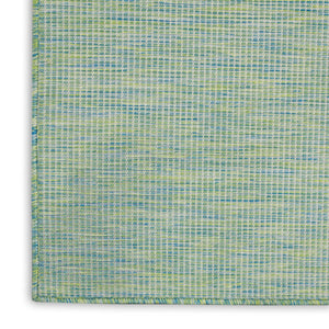 HomeRoots 10' Blue and Green Indoor Outdoor Area Rug - Durable, Vibrant, and Quick-Drying for Any Space! 522286