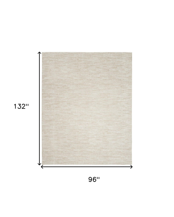 Homeroots 8' X 11' Beige And Ivory Indoor Outdoor Area Rug  Polypropylene 522299