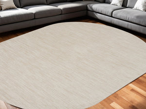 HomeRoots 6' X 9' Versatile Indoor Outdoor Area Rug for Stylish Living Spaces and Patios - Durable & Easy Care Cream 522300