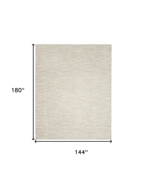 Homeroots 12' X 15' Beige And Ivory Indoor Outdoor Area Rug  Polypropylene 522301