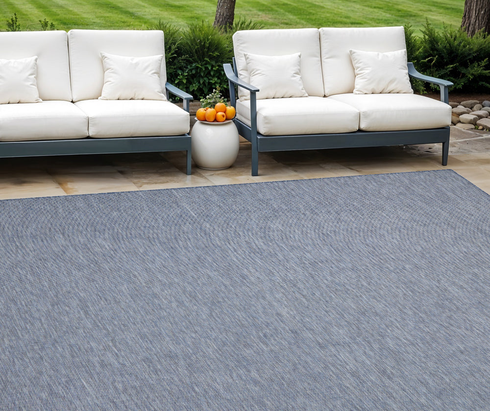 Homeroots 10' X 14' Navy Blue Indoor Outdoor Area Rug  Polypropylene 522322