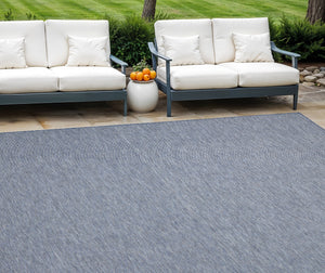 Homeroots 10' X 14' Navy Blue Indoor Outdoor Area Rug  Polypropylene 522322