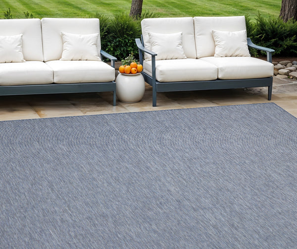 Homeroots 10' X 14' Navy Blue Indoor Outdoor Area Rug  Polypropylene 522322