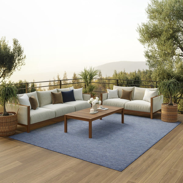 HomeRoots 10' Navy Blue Indoor Outdoor Area Rug - Durable, Elegant, Low Maintenance for Patios & Living Rooms 522322